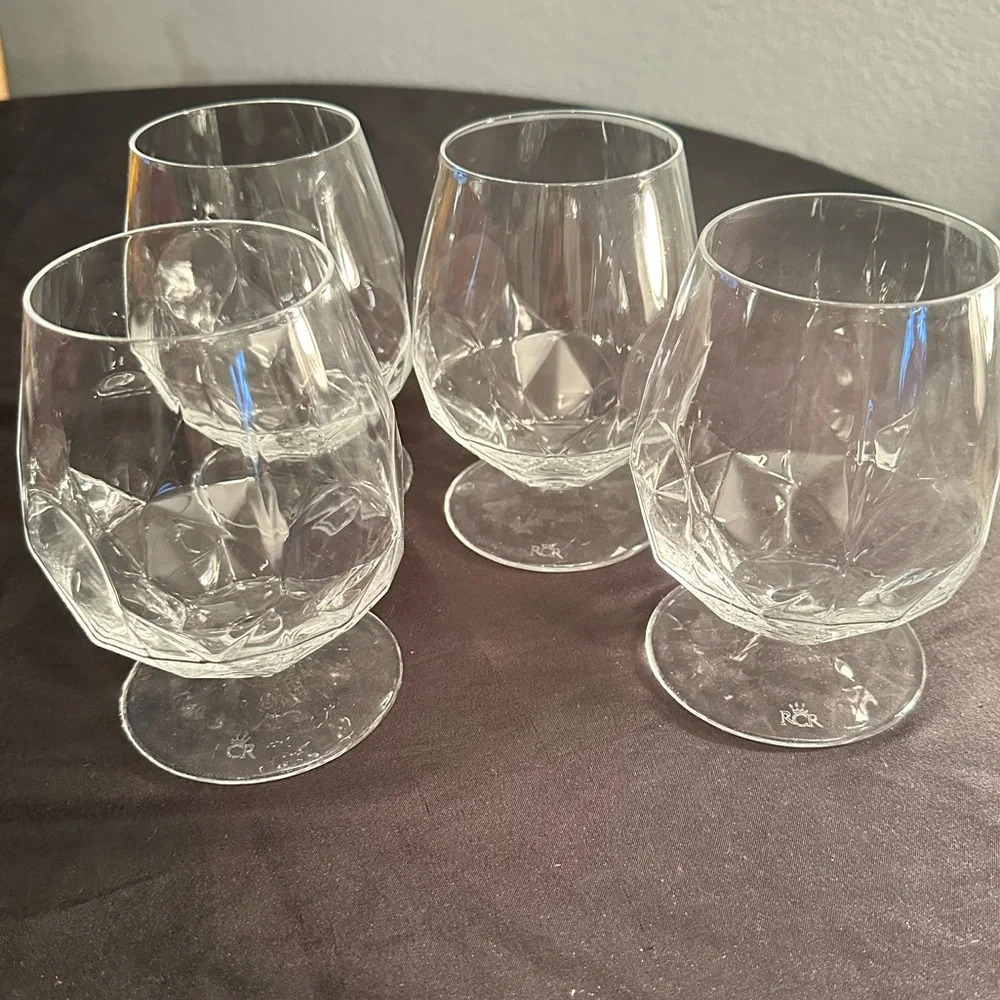 Absolutely Stunning Set Of 4, Alkemist Crystal Cognac Glasses